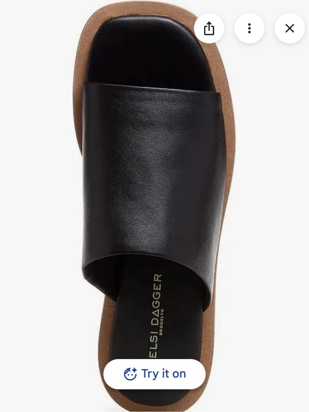 Kelsi Dagger Brooklyn Benny Black Leather Slide Sandal